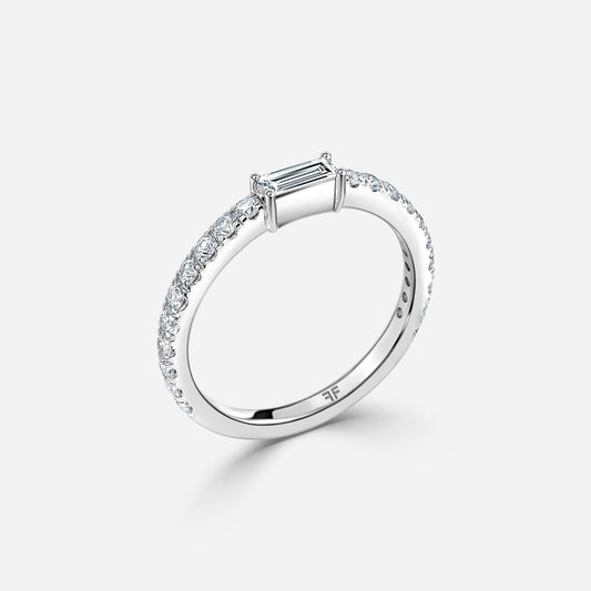 0.44 Carat Lab Grown Round Diamond Amelie 00Mm Wedding Band in Platinum