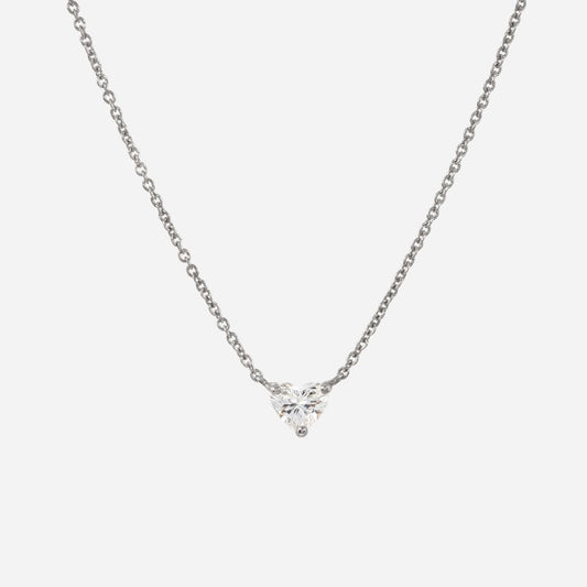 0.51 Carat Lab Grown Diamond Heart Pendant in 14K White Gold