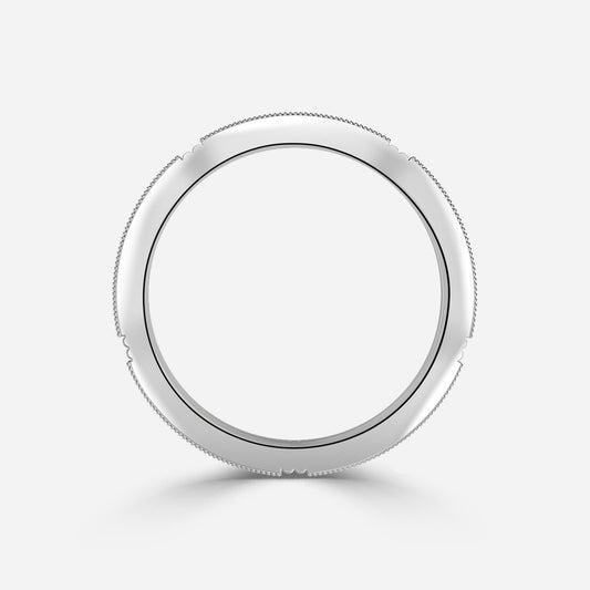 1.00 Carat Lab Grown Round Diamond Amahle Pave Band Wedding Band in Platinum