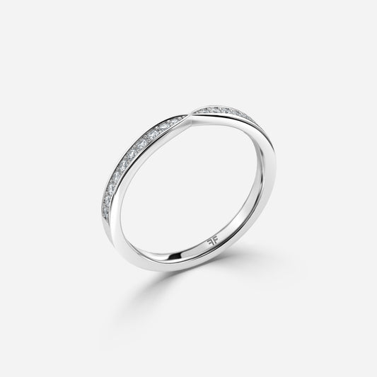 0.14 Carat Lab Grown Round Diamond York Wedding Band in Platinum