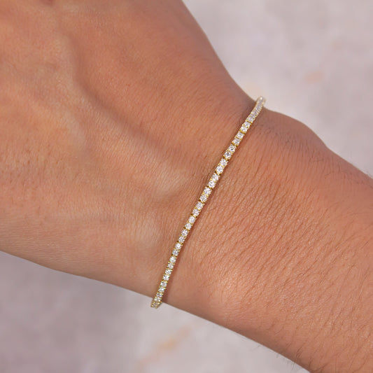 1.00 Carat Lab Grown Round Diamond Bracelet in 14K Gold