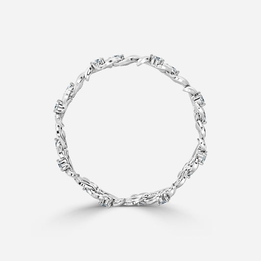 0.20 Carat Lab Grown Round Diamond Ivy Wedding Band in 14K Rose Gold