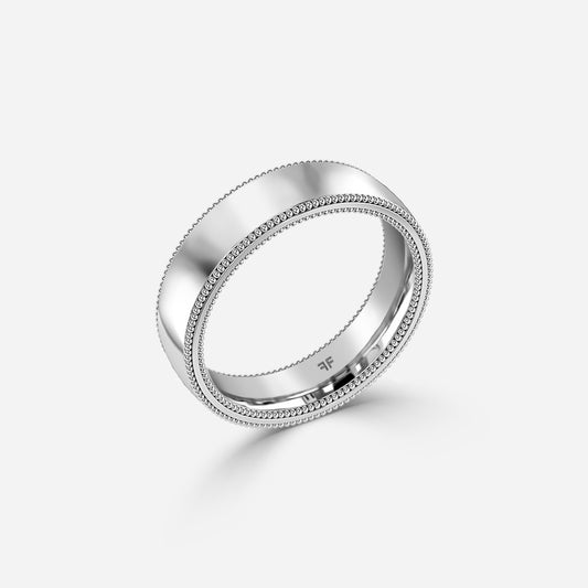 1.00 Carat Lab Grown Round Diamond Luis 5Mm Wedding Band in Platinum