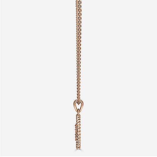 0.13 Carat Lab Grown Round Diamond Aquarius Necklace in 14K Rose Gold