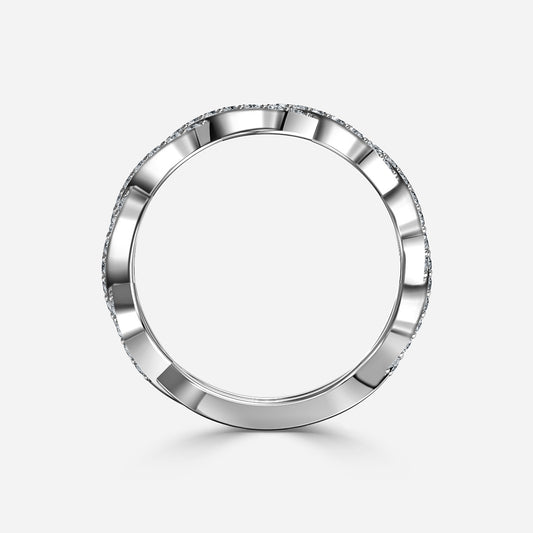 0.40 Carat Lab Grown Round Diamond Twisted Wedding Band in Platinum