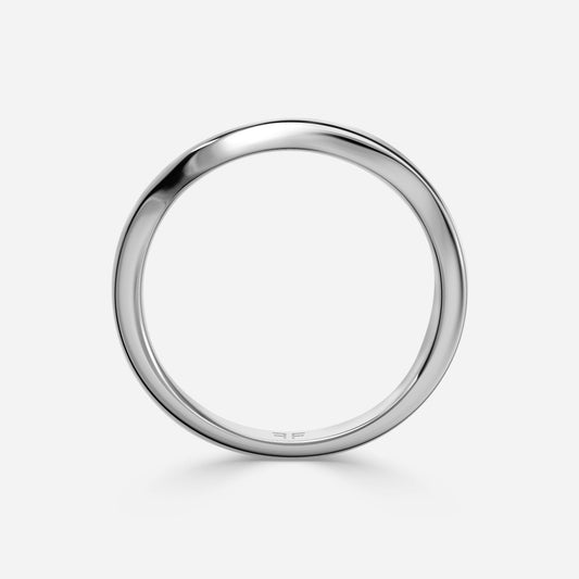 1.00 Carat Lab Grown Round Diamond U Plain Wedding Band in Platinum
