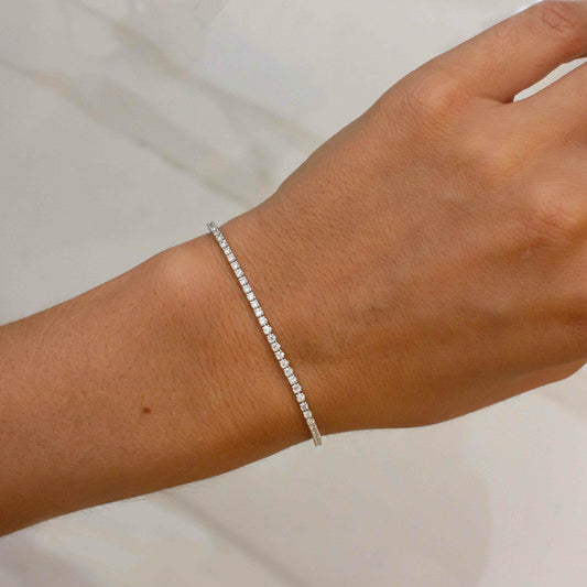 2.00 Carat Lab Grown Round Diamond Bracelet in 14K Gold