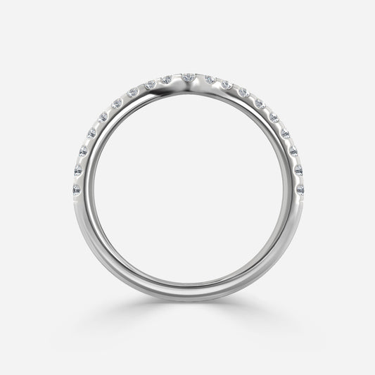 1.00 Carat Lab Grown Round Diamond Pave Wedding Band in Platinum