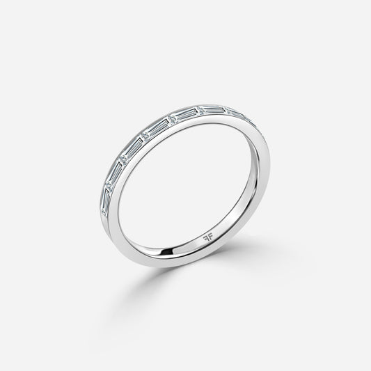 0.57 Carat Lab Grown Baguette Diamond Wedding Band in Platinum