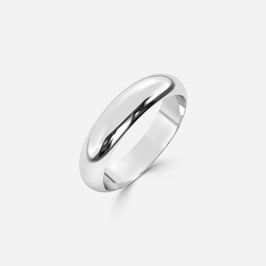 1.00 Carat Lab Grown Round Diamond D Shape Wedding Band in Platinum