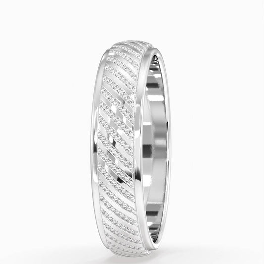 1.00 Carat Lab Grown Round Diamond Cooper Miligrain Men S Wedding Band in Platinum