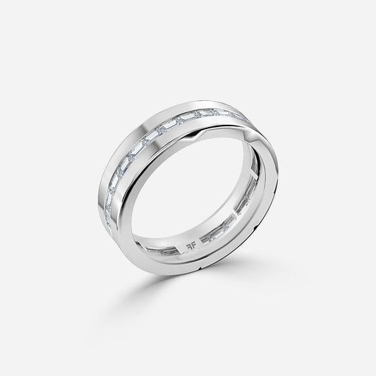 0.90 Carat Lab Grown Baguette Diamond Milan 5Mm Wedding Band in Platinum