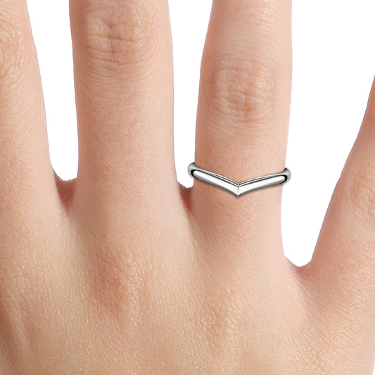 1.00 Carat Lab Grown Round Diamond Wishbone Plain Wedding Band in Platinum