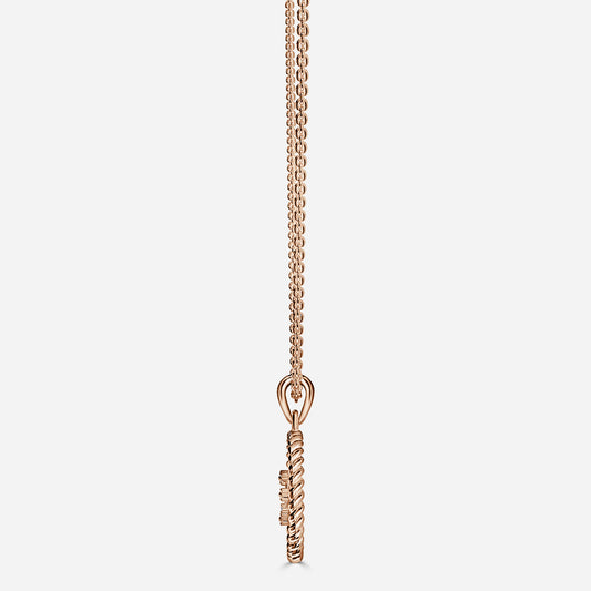 0.13 Carat Lab Grown Round Diamond Sagittarius Necklace in 14K Rose Gold