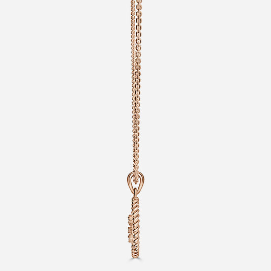 0.13 Carat Lab Grown Round Diamond Gemini Necklace in 14K Rose Gold