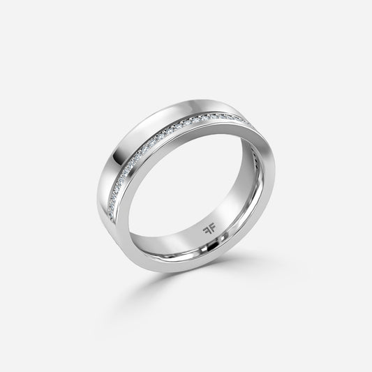 0.10 Carat Lab Grown Round Diamond Adrian 5Mm Wedding Band in Platinum