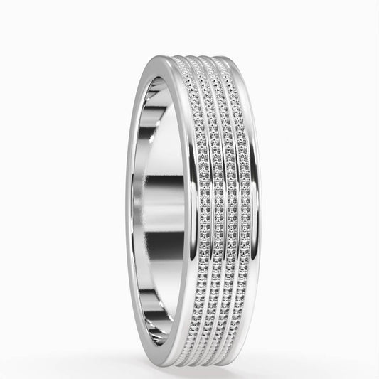 1.00 Carat Lab Grown Round Diamond Luther Milgrain Men S Wedding Band in Platinum