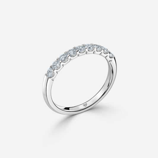 0.30 Carat Lab Grown Round Diamond Shared Prong Set Wedding Band in Platinum