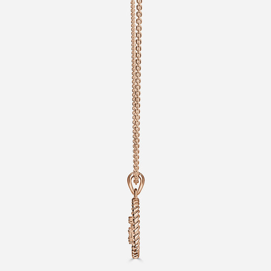 0.13 Carat Lab Grown Round Diamond Scorpio Necklace in 14K Rose Gold