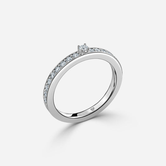 0.53 Carat Lab Grown Round Diamond Wedding Band in Platinum