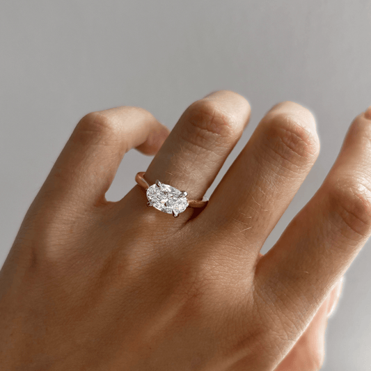 1.60 Carat Lab Grown Oval Diamond Solitaire Two Tone Faith Engagement Ring in Platinum